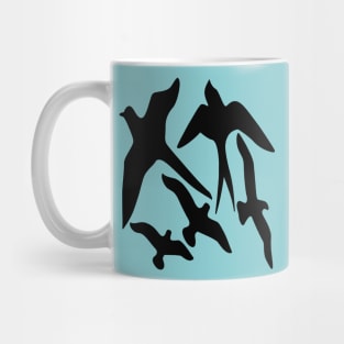 Birder Silhouette Swallow Swift and Seagulls Mug